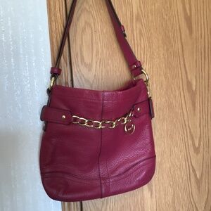 Coach raspberry leather handbag 11 x 11